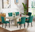 Faux Marble Expandable Dining Room Tables Set