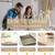 Faux Marble Expandable Dining Room Tables Set for 6