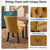 63"-79" Dining Table Set for 6, 7 Pieces Extendable Dining Table and 6 Yellow Tufted Chairs Set for 6