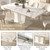Henf 7 Pieces Faux Marble Dining Table Set for 6, 63"-79" Extendable Dining Room Table