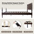 Solid Wood Queen Size Platform Bed Frame with Headboard & Footboard, Center Metal Legs, 12 Heavy-Duty Slats, Noise-Free