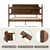 Solid Wood King SizePlatform Bed Frame with Headboard & Footboard, Center Metal Legs, 12 Sturdy Slats Base