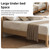 YUHUASHI Upholstered & Wood Bed Frame with Padded Headboard, Sturdy Slat Support, No Box Spring Required, (Mink, Queen (U.S. Standard))