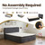 Queen Boneless Bed, Frame & Headboard & Mattress Set, Gray | No Assembly, All-in-One Bed in a Box, 16.7'' Medium Firm Hybrid Mattress