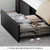 YITAHOME Queen Size Bed Frame with 3 Storage Drawers and RGB LED Lights | Velvet Upholstered Bed with Charging Station and Storage Headboard