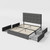 Allewie Upholstered Queen Size Platform Bed Frame with 4 Storage Drawers and Headboard, Square Stitched Button Tufted