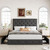Allewie Upholstered Queen Size Platform Bed Frame with 4 Storage Drawers and Headboard, Diamond Stitched Button Tufted