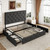 Allewie Upholstered Queen Size Platform Bed Frame with 4 Storage Drawers and Headboard, Diamond Stitched Button Tufted
