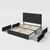 Allewie Upholstered Queen Size Platform Bed Frame with 4 Storage Drawers and Headboard, Diamond Stitched Button Tufted