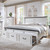 Aitjunz Farmhouse King Size Bed Frame with 51" Tall Headboard, Wood Platform Bed Frame with 20" Tall Roman Column Decoration Footboard