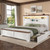 CypBed King Size Bed Frame and 54" Tall Storage Bookcase Headboard & Drawer