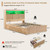 Fluted Queen Size Bed Frame with 50" Tall Headboard & 4 Drawers, Wooden Platform Bed Frame W/LED Lights and Storage Charging Station Headboard