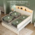 King Size Bed Frame and Headboard & 4 Storage Drawers | Upholstered Platform Bed Frame with RGB LED Lights & Charging Station