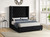 Jaclyn Upholstered Low-Profile Platform Bed Frame, Black - California King | Velvet Fabric, 70" Tall Straight Edge Headboard
