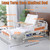 Auto Turning Medical Bed with ABS Safety Rails, Remote-Controlled Bedpan System, Mattress Included, Hair Washing Support, IV Pole, 550LBS Capacity