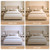 Queen Upholstered Bed Frame, 47" Tall Wingback Headboard, Beige | Cream Suede Upholstered Platform Bed with Wingback Headboard