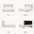 Queen Upholstered Bed Frame, 47" Tall Wingback Headboard, Beige | Cream Suede Upholstered Platform Bed with Wingback Headboard