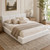 Queen Bed Frame w/ Channel Headboard, Cloud Upholstered Platform Bed Frame