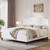 King Bed Frame with 53" Velet Tufted Wingback Headboard & Footboard | Upholstered Platform Bed Frame, No Box Spring Needed