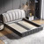 Gray Modern King Size Genuine Leather Wood Bed Upholstered Platform Bed Frame with Headboard
