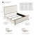 Lalia Hammered Metal Upholstered Bed with Beige Fabric 60-inch Tall Headboard