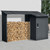 106.5" Outdoor Steel Firewood Rack Metal Storage Shed with Door and Reinforced Base