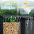 106.5" Outdoor Steel Firewood Rack Metal Storage Shed with Door and Reinforced Base