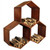 Sunnydaze Steel Outdoor Firewood Rack, 30” W, Hexagon, Bronze, Set of 3