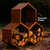Sunnydaze Steel Outdoor Firewood Rack, 30” W, Hexagon, Bronze, Set of 3