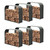 Outdoor Firewood Rack, Trio Gray 6-Pack with Corrugated Roofs | Wide-Profile Log Holder