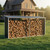 Fire Wood Storage Racks Outdoor 129.9", Firewood Shed Log Holder with Roof