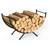 Fire Wood Holder Indoors Curved Firewood Rack for Indoor Outdoor Fireplace
