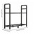 predolo Black Steel Firewood Storage rack-Saving Two-Tier Firewood Rack
