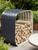Firewood Storage Rack, Heavy Duty Galvanized Steel Stand with Roof
