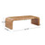 MDF Wood Coffee Table with Curved Edges, Wooden Center Table for Living Room, Burl Veneer Finish, Natural
