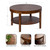 Kate and Laurel Talcott Modern Tiered Round Coffee Table, 28 x 28 x 18, Walnut Brown