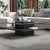 Merax 31.5" Square Coffee Table with Clear Tempered Glass Top & Lower Storage Shelf