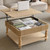 Harr Lift Top Square Coffee Table with Storage, 31.5'' Sofa Side End Table, Fluted Design Hydraulic Raising Mechanism