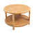 Transitional Boho Circle Woven Rattan Living Room Coffee Table with Storage Shelf Below