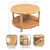 Transitional Boho Circle Woven Rattan Living Room Coffee Table with Storage Shelf Below