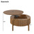 Merax Lift Top Coffee Table 30.3" Round Fluted Center Table Walnut | with Hidden Storage