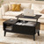 LYNCOHOME 2 Piece Living Room Table Set, Fluted Coffee Table and Nightstand Set, Lift Top Coffee Table with Storage
