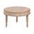 Traditional Carved Round Wood Coffee Table, 28 x 28 x 18, Light Natural, Decorative Circular Living Room Table