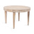 Modern Wavy Round Wood Coffee Table, 28 x 28 x 18, Natural Wood, Decorative Circular Living Room Table with Scalloped Apron