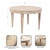 Modern Wavy Round Wood Coffee Table, 28 x 28 x 18, Natural Wood, Decorative Circular Living Room Table with Scalloped Apron