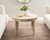 Modern Wavy Round Wood Coffee Table, 28 x 28 x 18, Natural Wood, Decorative Circular Living Room Table with Scalloped Apron
