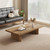 55" Farmhouse Coffee Table for Living Room, Rustic Walnut Extra-Long Living Room Table with Vintage Wood Grain