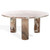 SAFAVIEH Couture Collection Giabella White/Brown Marble 3-Leg Round Top Coffee Table