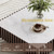 33.5" Modern Square Coffee Table with Glossy Faux Marble Top Wood Base