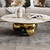 Modern Round Marble Coffee Table, 39.4 inch Marble-Look Top with Gold Ball Base for Living Room, Office